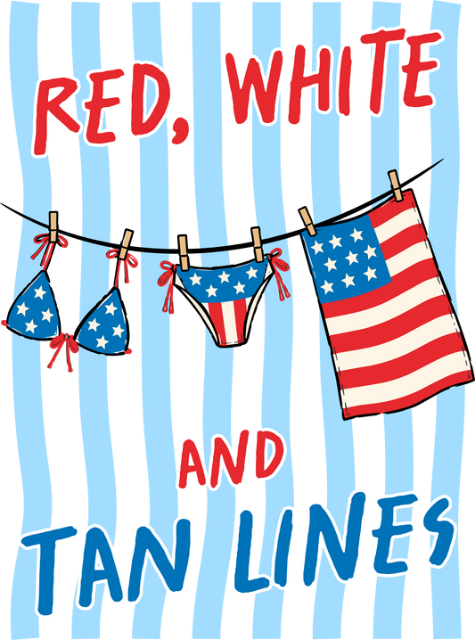 Red white and tan lines