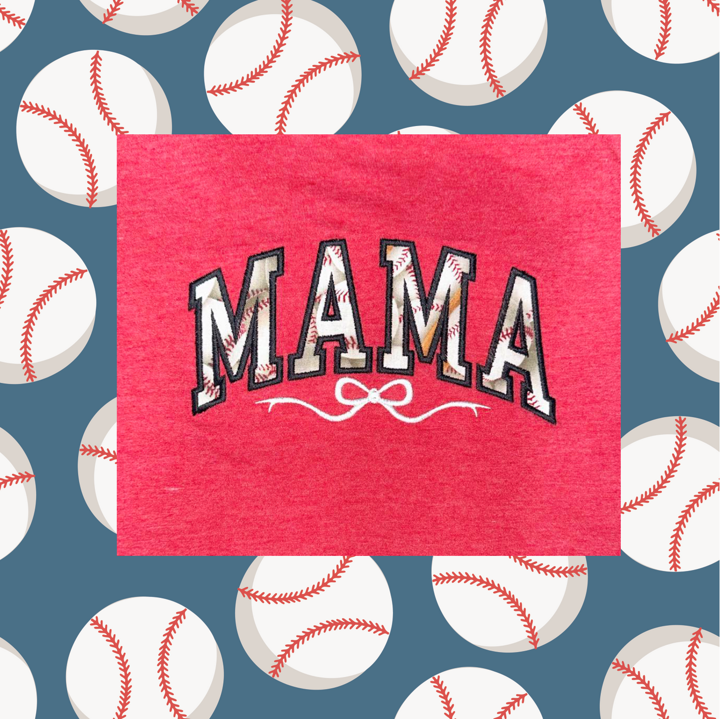 Embroidered Baseball Mama tshirt