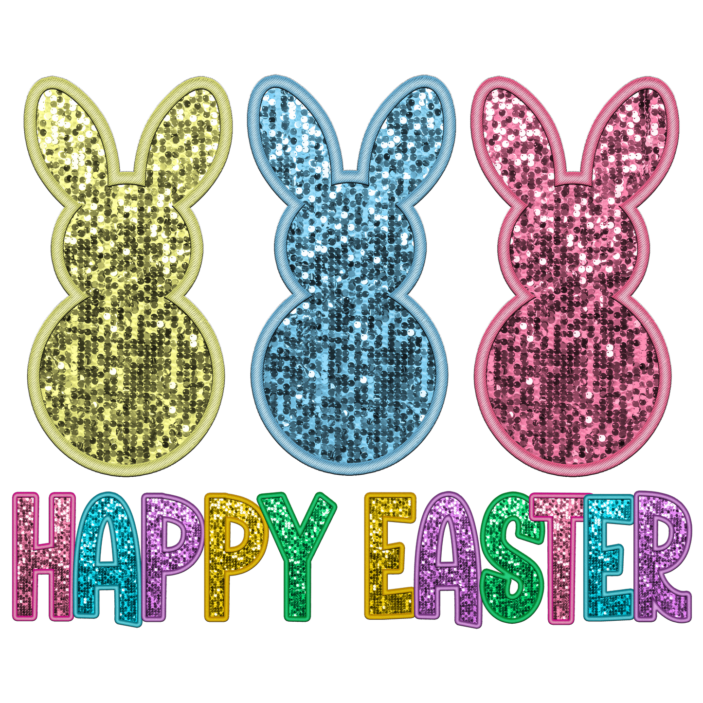 Happy Easter glitter bunnies